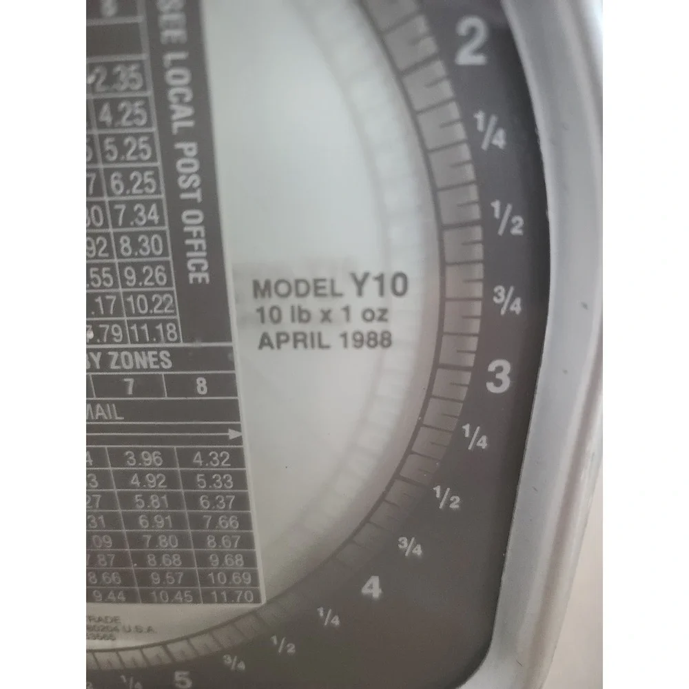 Vintage Pelouze Y10 Postal Scale 10lb Brown Metal Analog Office Decor 1988 USA